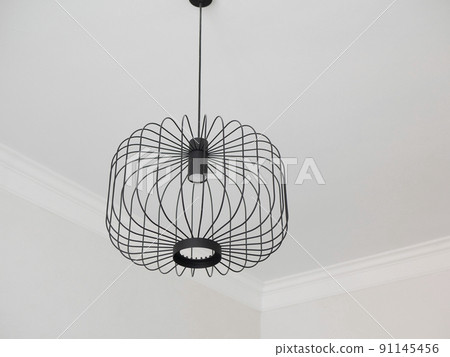 Industrial ceiling lamp with metal design for hallway, living room and bedroom. Stylish black pendant light Industrial ceiling lamp with metal design for hallway, living room and bedroom. Stylish black pendant light 91145456