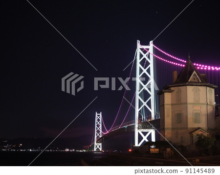 Akashi Ohashi neon lights at night Akashi Ohashi neon lights at night 91145489