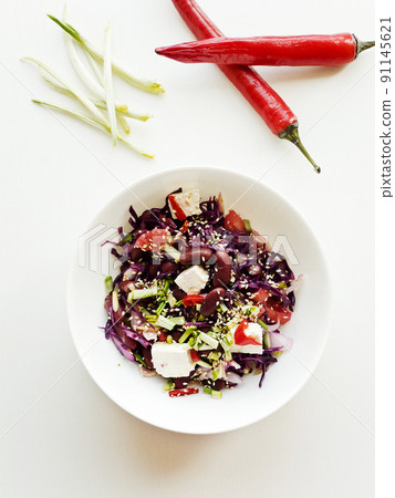 Bowl with salad Bowl with salad 91145621