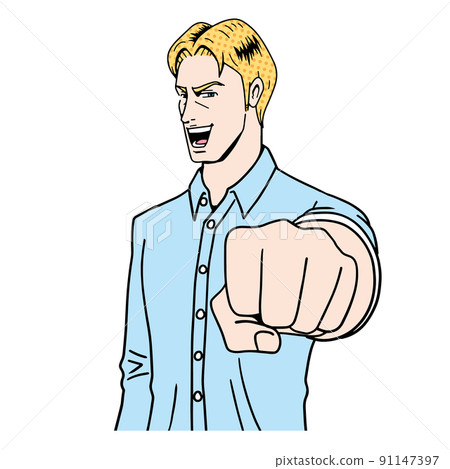 White people with a spirit of American comics touch 91147397