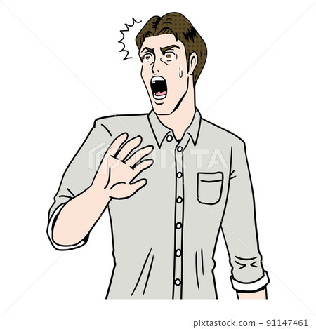 美國漫畫風格的驚訝高加索人 美國漫畫風格的驚訝高加索人 91147461