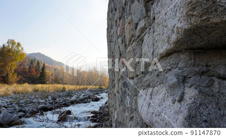 Stone castle, near the walls and inside. 91147870