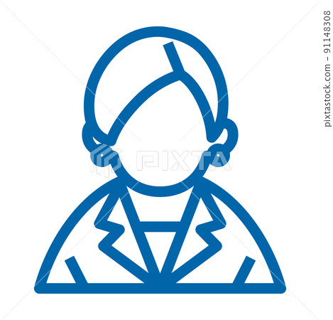 Business woman line drawing icon - Stock Illustration [91148308] - PIXTA