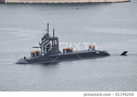 Maritime Self-Defense Force Taigei-class submarine "Taigei" SS-513 Yokosuka's first port entry Maritime Self-Defense Force Taigei-class submarine "Taigei" SS-513 Yokosuka's first port entry 91149208