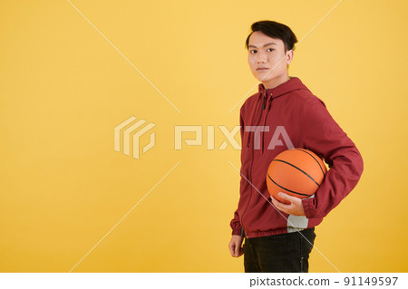 Man with Basketball Ball 91149597