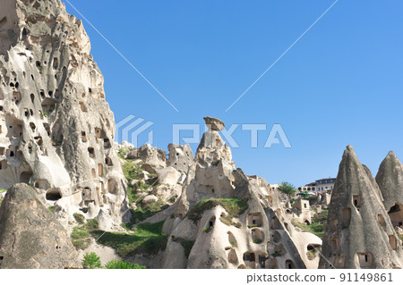 The Valley of Love in Cappadocia and cave settlements Dwellings in the rock of Turkey. 91149861
