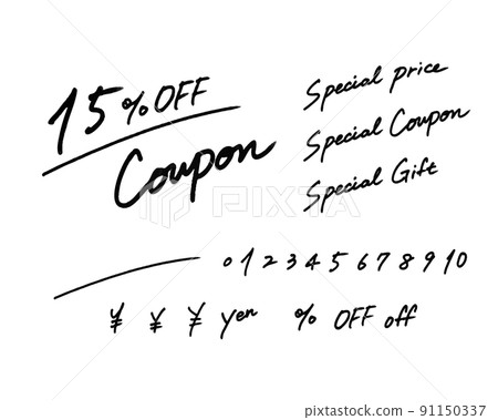 Special coupon ○% OFF coupon Hand-drawn characters as written by magic 91150337