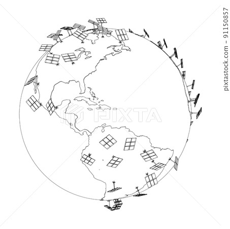 Solar Panels on Earth Concept. Vector Solar Panels on Earth Concept. Vector 91150857