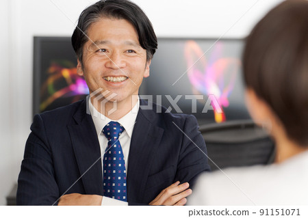 Worker office scene Worker office scene 91151071