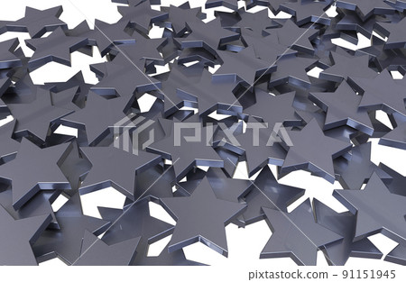 Silver Stars pattern isolated on white background. 3D rendering. Silver Stars pattern isolated on white background. 3D rendering. 91151945