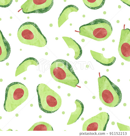 Seamless watercolor avocado pattern Seamless watercolor avocado pattern 91152213