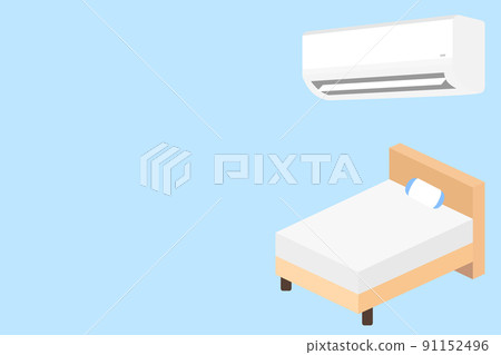 Bedroom with air conditioning and bed. 91152496