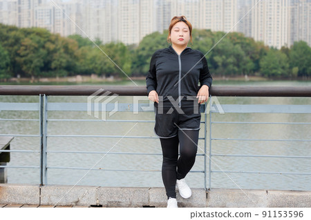 Asian fat girl in sportswear 91153596