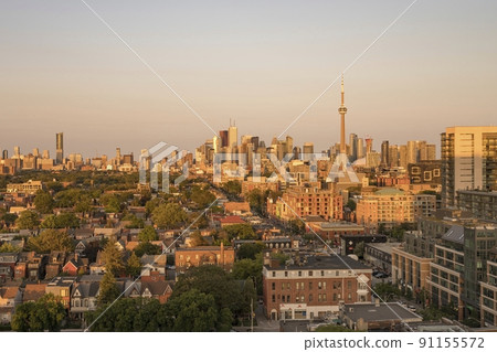 Toronto s skyline at dusk as seen from Centre Island Toronto s skyline at dusk as seen from Centre Island 91155572