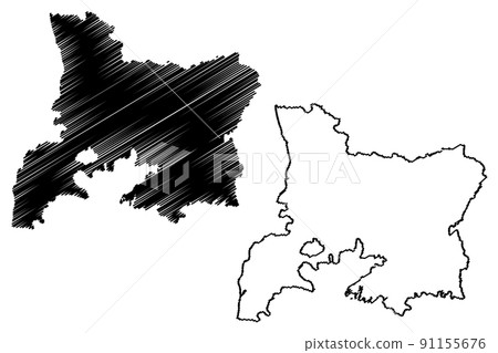 Valsad district (Gujarat State, Republic of India) map vector illustration, scribble sketch Bulsar map Valsad district (Gujarat State, Republic of India) map vector illustration, scribble sketch Bulsar map 91155676