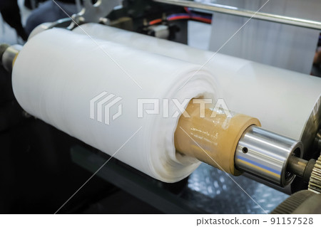 Automatic plastic bag making machine - moving roller at recycling exhibition Automatic plastic bag making machine - moving roller at recycling exhibition 91157528
