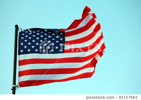 USA flag streaming in wind USA flag streaming in wind 91157665