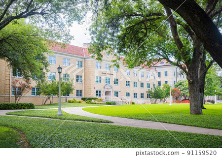 Overcast view of the Clark Dormitory of Texas Christian University Overcast view of the Clark Dormitory of Texas Christian University 91159520