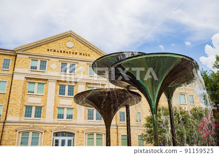 Overcast view of the Scharbauer Hall of Texas Christian University Overcast view of the Scharbauer Hall of Texas Christian University 91159525