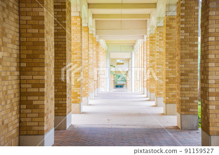 Overcast view of the hallway of Texas Christian University Overcast view of the hallway of Texas Christian University 91159527
