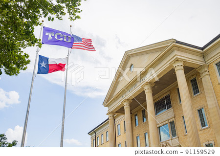 Overcast view of the campus of Texas Christian University Overcast view of the campus of Texas Christian University 91159529