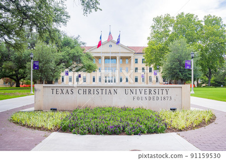 Overcast view of the campus of Texas Christian University Overcast view of the campus of Texas Christian University 91159530