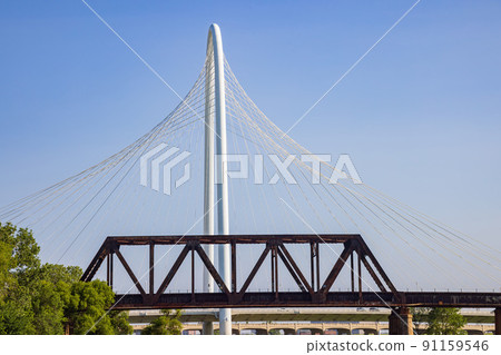Sunny view of the Margaret Hunt Hill Bridge Sunny view of the Margaret Hunt Hill Bridge 91159546