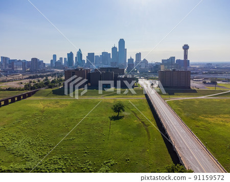 Aerial view of the Dallas downtown cityscape Aerial view of the Dallas downtown cityscape 91159572