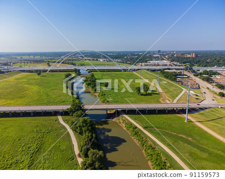 Aerial view of the Dallas downtown cityscape Aerial view of the Dallas downtown cityscape 91159573