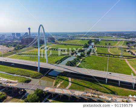 Aerial view of the Dallas downtown cityscape Aerial view of the Dallas downtown cityscape 91159579