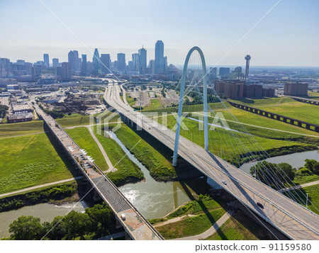 Aerial view of the Dallas downtown cityscape Aerial view of the Dallas downtown cityscape 91159580