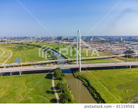 Aerial view of the Dallas downtown cityscape Aerial view of the Dallas downtown cityscape 91159581