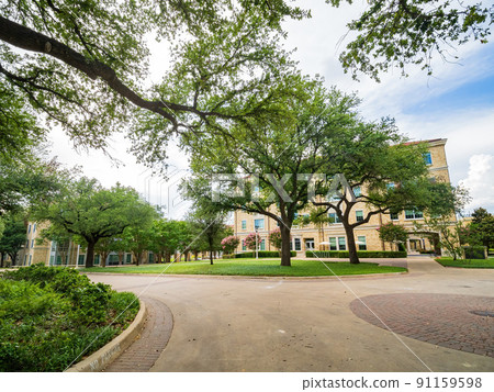 Overcast view of the campus of Texas Christian University Overcast view of the campus of Texas Christian University 91159598