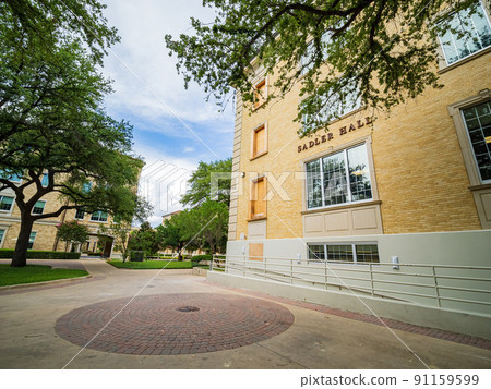 Overcast view of the Sadler Hall of Texas Christian University Overcast view of the Sadler Hall of Texas Christian University 91159599