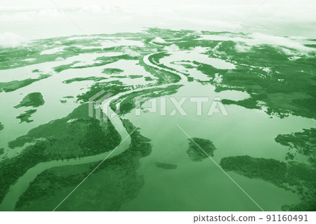 Amazon River seen from the sky Brazil Amazon River seen from the sky Brazil 91160491