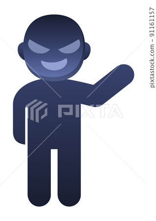 Bad person raising one hand 91161157