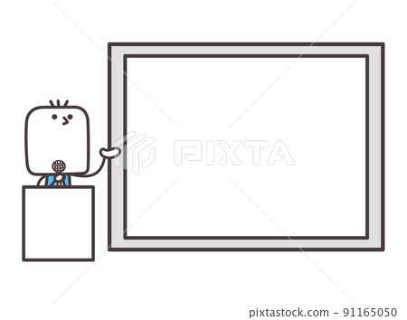 A businessman explaining in etiquette lectures, etc. 91165050