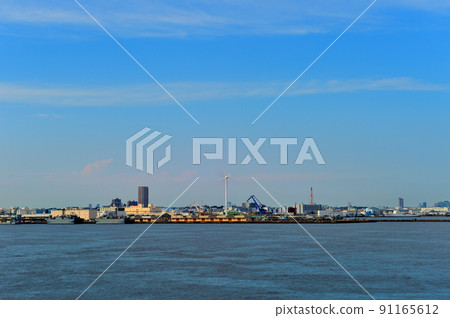 Scenery of Minato Mirai Yokohama City Wind Power Plant 91165612