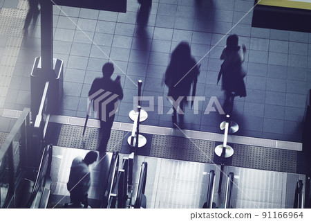 People who use escalators Business image People who use escalators Business image 91166964