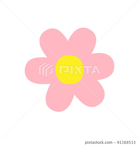 Vector flat hand drawn flower isolated on white... - Stock Illustration ...