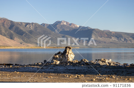 Tufa towers rock formation in Mono Lake. 91171836
