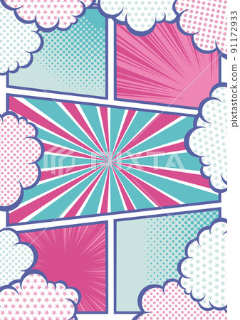 Clouds with colorful patterns and frame material with frame division 91172933