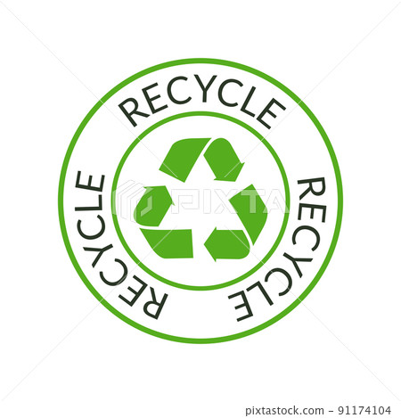 Vector waste logo sign. Arrow reuse earth recycle symbol reuse concept icon 91174104