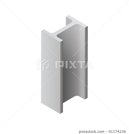 Metal steel rolled rail block construction girder material. Metal steel hard bar icon tube 91174236