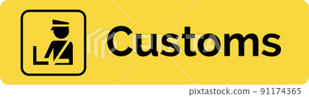 Customs gate vector sign icon. Airplane information customs international symbols 91174365