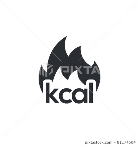 Energy fat burn kcal fire icon. Kilocalorie hot logo vector weight fitness flame graphic icon Energy fat burn kcal fire icon. Kilocalorie hot logo vector weight fitness flame graphic icon 91174504