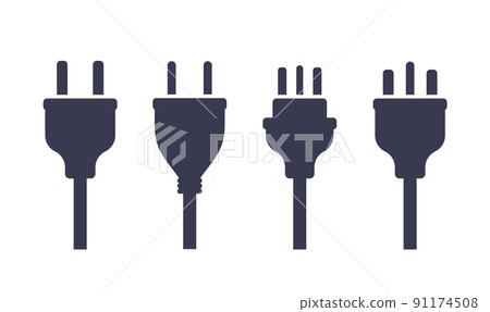 Electric plug power vector consumption ac symbol icon. Electric plug icon illustration isolated 91174508
