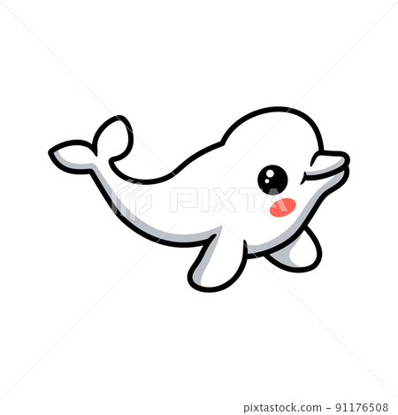 Cute little beluga whale cartoon Cute little beluga whale cartoon 91176508