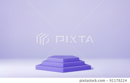 3d Shiny pedestal podium. 91178224