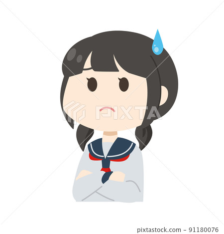 雙臂交叉有問題的女學生 91180076